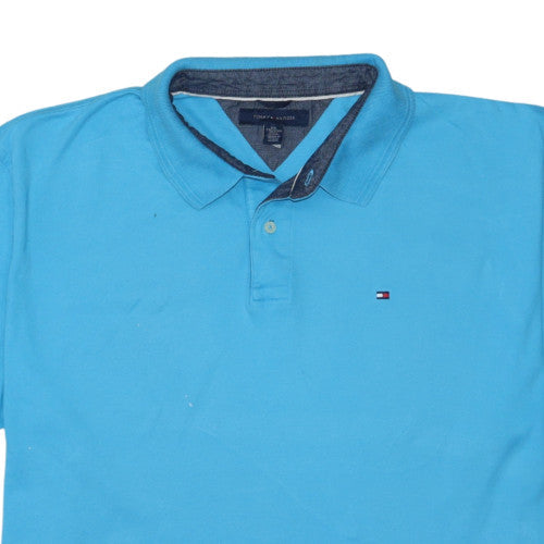 Tommy Hilfiger Men's Blue Regular Fit Cotton 2XL Polo Shirt