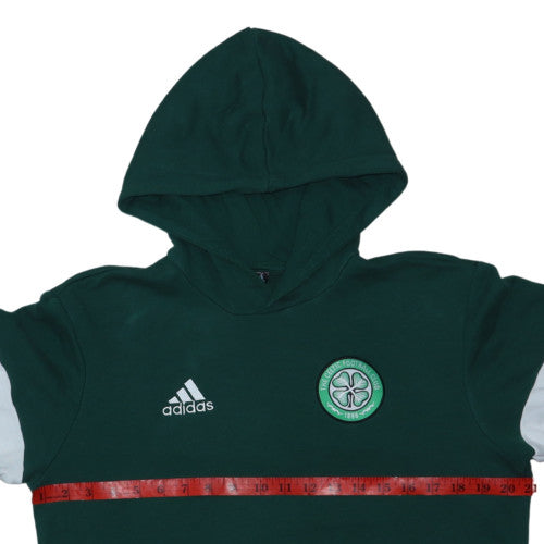 Adidas Men Green Hoodie Small Pullover Celtic Football Graphic