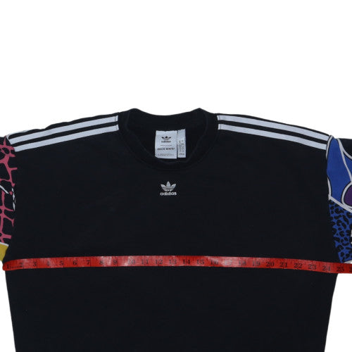 Adidas Rich Mnisi Women's Black Multicolour Crew Neck Sweatshirt UK 16