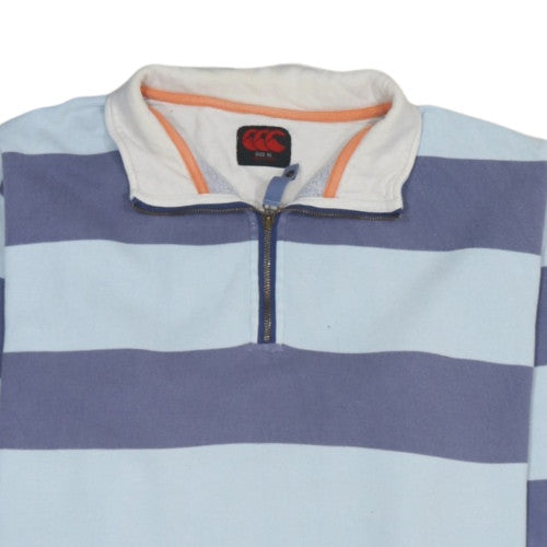 Canterbury Men's Blue XL 1/2 Zip Striped Rugby Sweatshirt