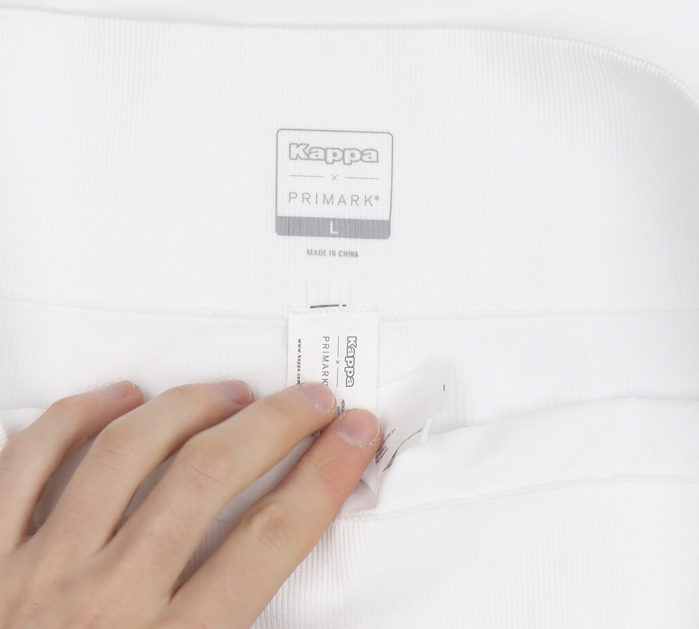 Kappa x Primark Women White L Biker Activewear Shorts