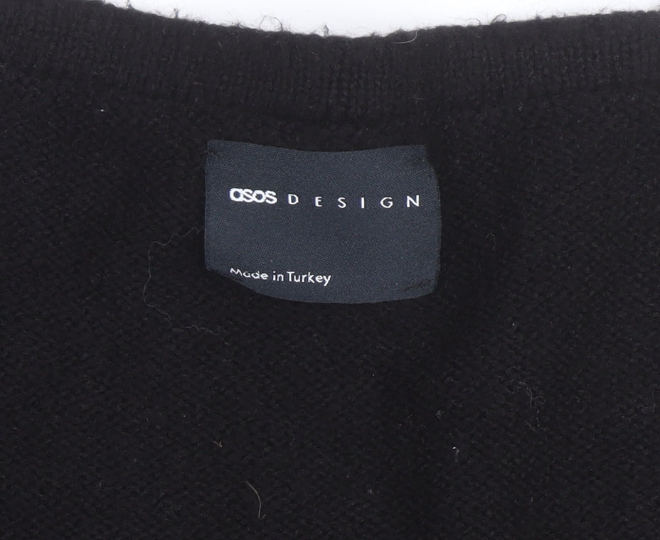ASOS DESIGN Women's Black V-Neck Knit Cardigan Size 18