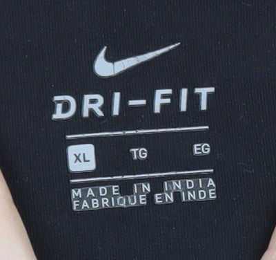 Nike Women's Black Dri-FIT XL Straight Leg Sports Trousers