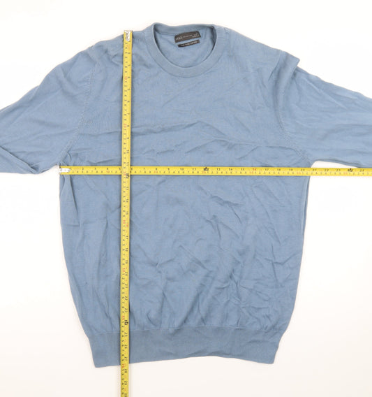 Marks and Spencer Men’s Blue Cotton Crew Neck Jumper XL
