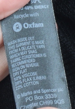 Marks and Spencer Women Black Size 16 Asymmetric Knit Dress