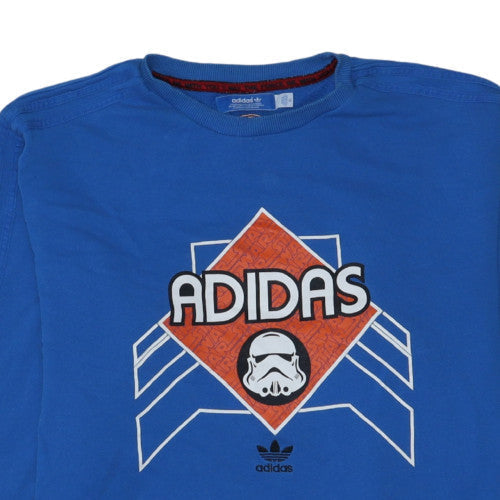 Adidas Men Blue Star Wars Pullover Sweatshirt XL Crew Neck