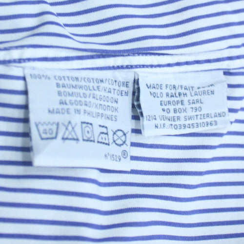 Polo Ralph Lauren Men's Blue Striped Slim Fit Long Sleeve Shirt Size L