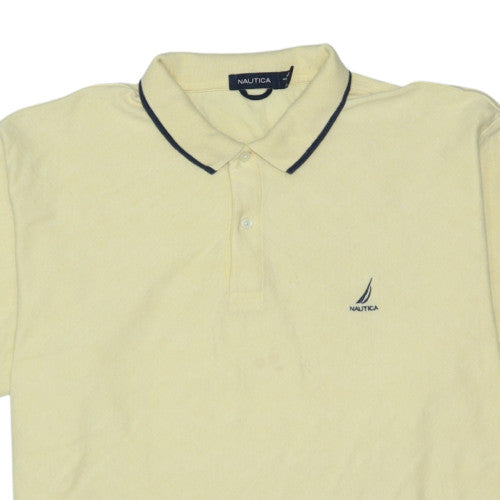 Nautica Men's Beige 2XL Cotton Short Sleeve Polo Shirt
