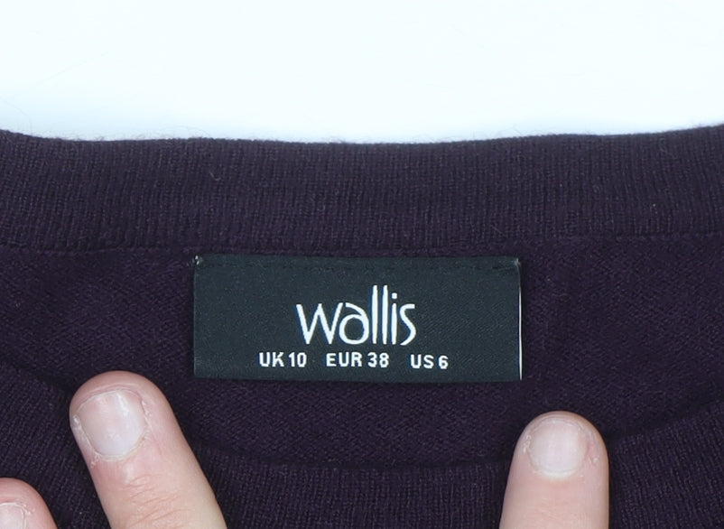 Wallis Womens Purple Beaded Shoulder Jumper UK 10