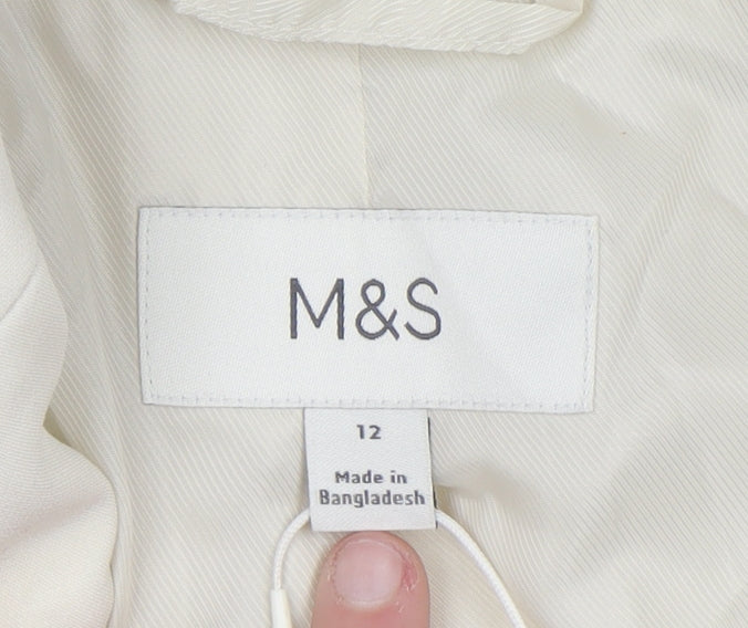 Marks and Spencer Women’s Ivory Size 12 Single-Breasted Blazer