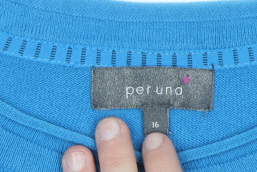 Marks and Spencer Per Una Women Blue Size 16 Crew Neck Jumper