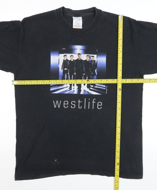 Fruit of the Loom Women Black Westlife 2001 Tour Graphic T-Shirt M
