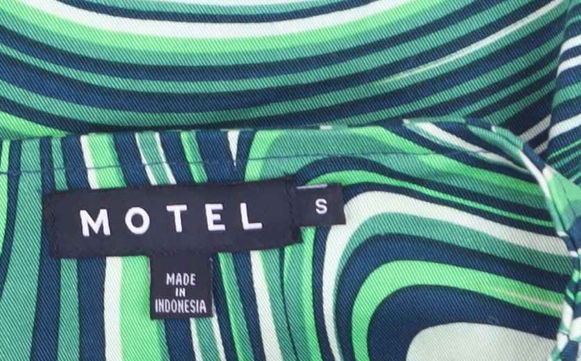 Motel Women Green Geometric Mini Pencil Skirt Size S