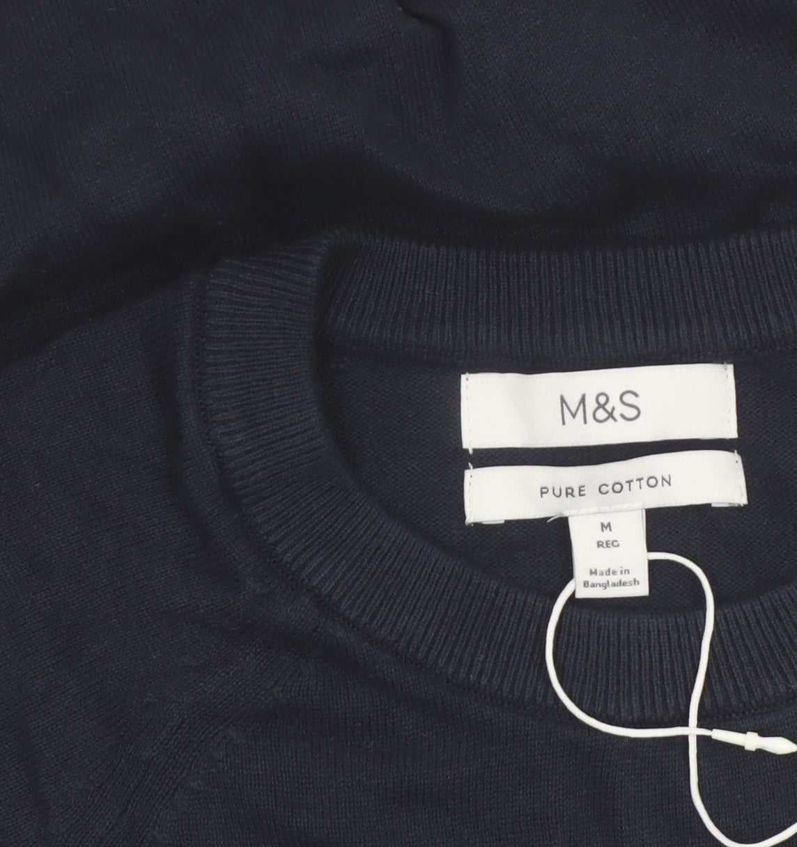 Marks and Spencer Men's Blue Pure Cotton Crew Neck Jumper M