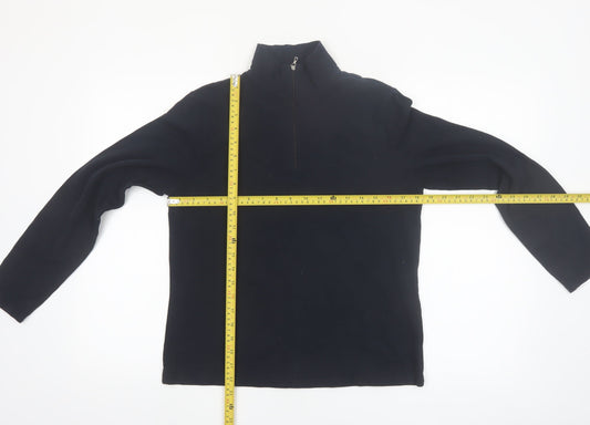 Lands' End Women's Black 1/2 Zip Fleece Sweatshirt Size M 10-12