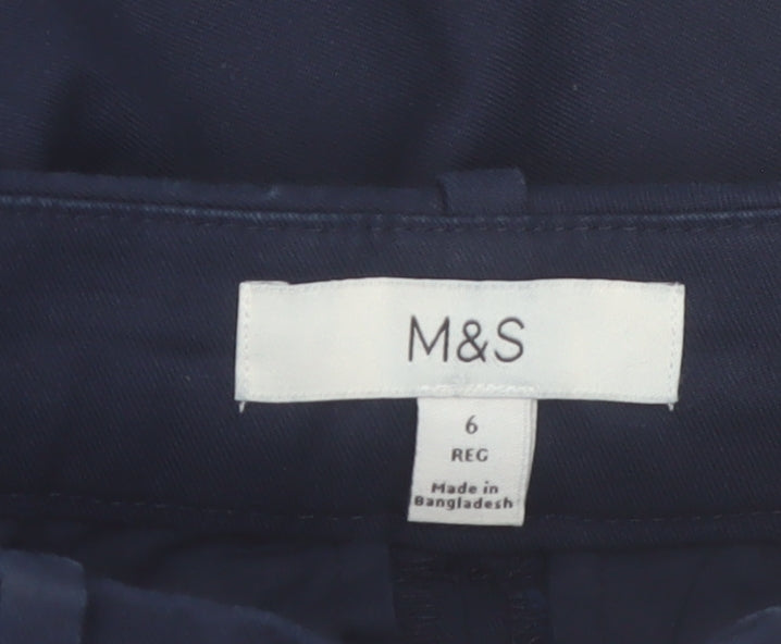 Marks and Spencer Womens Blue Size 6 Wide-Leg Trousers