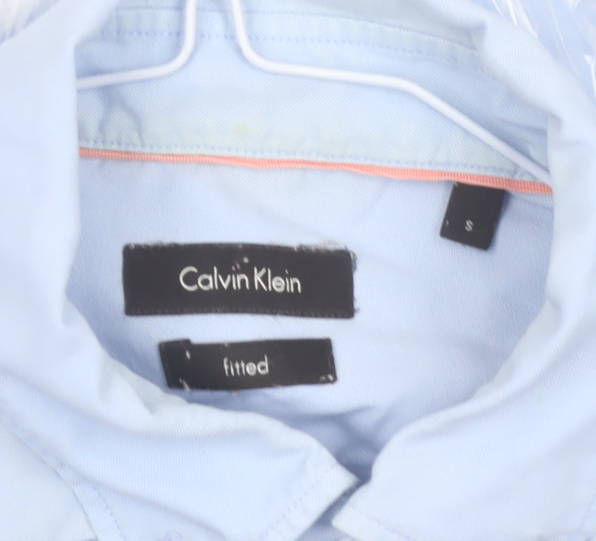 Calvin Klein Men's Blue Slim Fit Button-Down Shirt Size S