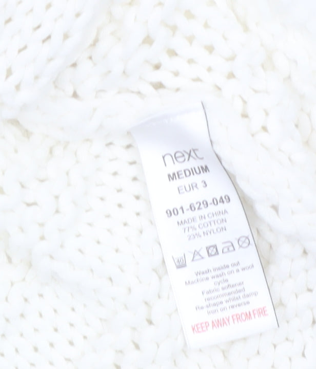 Next Women’s White Cotton Knit Pullover Jumper Size M