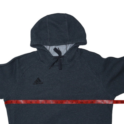 Adidas Men Grey Pullover Hoodie M Regular Fit Fleece Sportswear