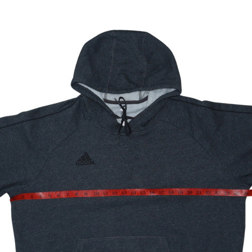 adidas Men's Grey XL Pullover Fleece Hoodie with Logo Drawstring