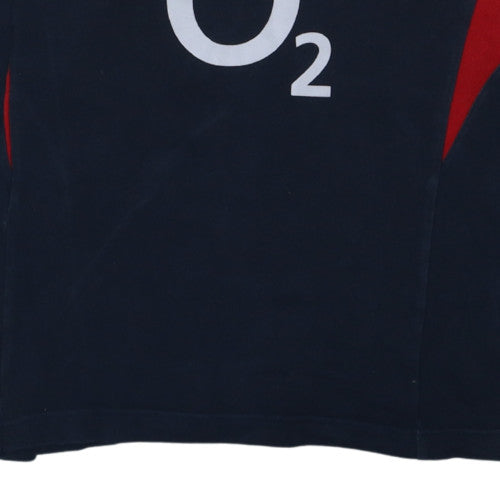 Nike England Rugby O2 Navy Long Sleeve Polo XL Men's Team Top