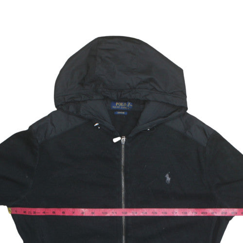 Polo Ralph Lauren Men’s Black Full Zip Hoodie Size M Cotton Estate Rib