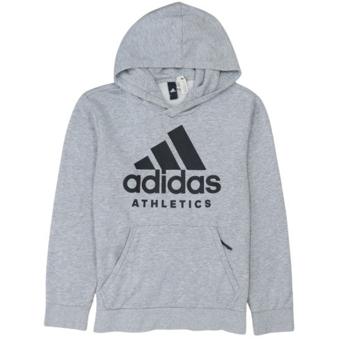 Adidas Men's Grey Pullover Hoodie Sweatshirt M Logo Sportswear