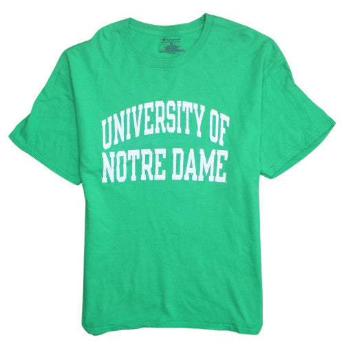 Champion Men's Green University of Notre Dame Crew Neck T-Shirt XL