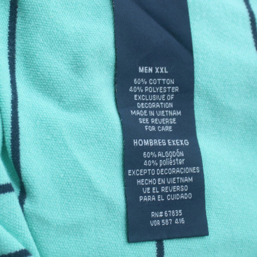 Nautica Men's Blue Striped Classic Fit Performance Polo XXL