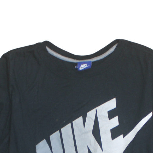 Nike Womens Black XL Basic Logo Short Sleeve Crew Neck T-Shirt