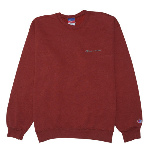 Champion Mens Red Crew Neck Pullover Sweatshirt Size L Classic Fit