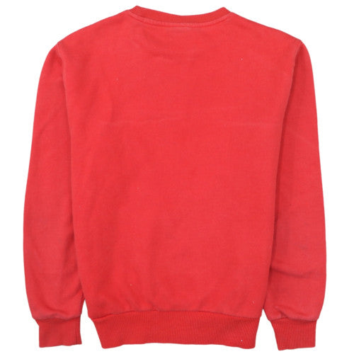 Ellesse Mens Red Crew Neck Sweatshirt Size S Logo Embroidered Pullover