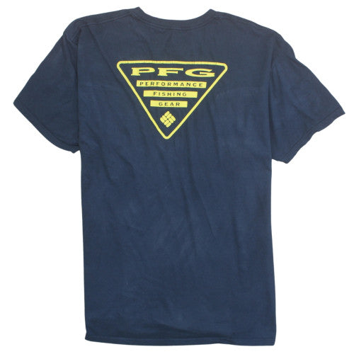 Columbia PFG Men's Blue 2XL Short Sleeve Crew Neck Cotton T-Shirt