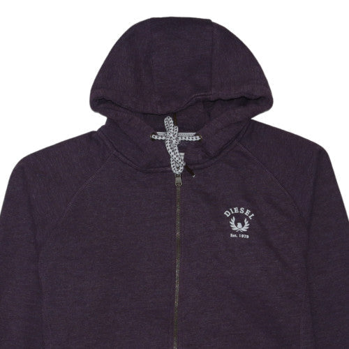 Diesel Mens Purple Full Zip Hoodie 2XL Classic Hooded Sweatshirt