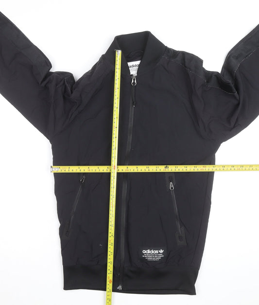 Adidas Men’s Black Small Track Jacket Full Zip Polyester Sportswear