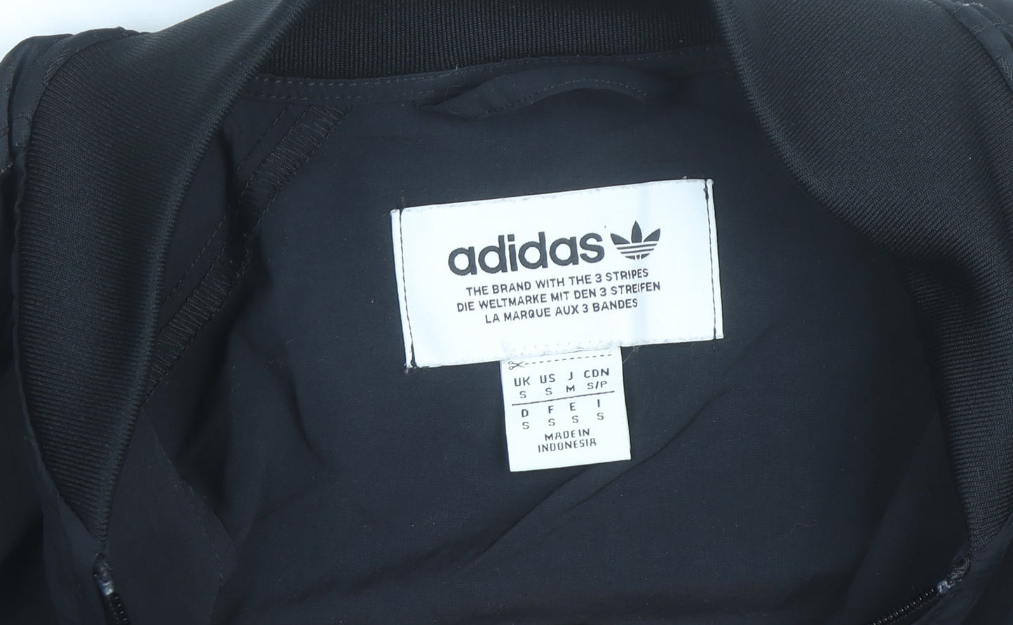 Adidas Men’s Black Small Track Jacket Full Zip Polyester Sportswear