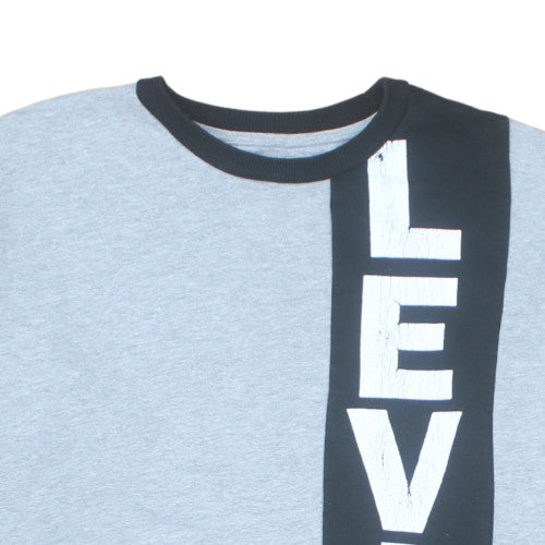 Additional view of Levi's boys’ grey colourblock logo pullover sweatshirt 16 years