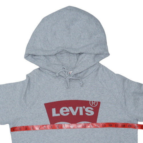 Levi's Mens Grey Pullover Hoodie XS Logo Fleece Sweatshirt