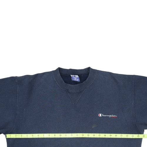 Champion Mens Blue Embroidered Pullover Sweatshirt Size L