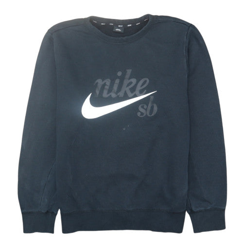Nike SB Women's Black Large Pullover Sweatshirt Cotton Blend Logo Print