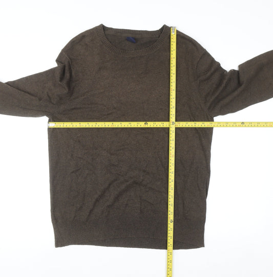 GAP Mens Brown Cotton Cashmere Crew Neck Jumper Size L