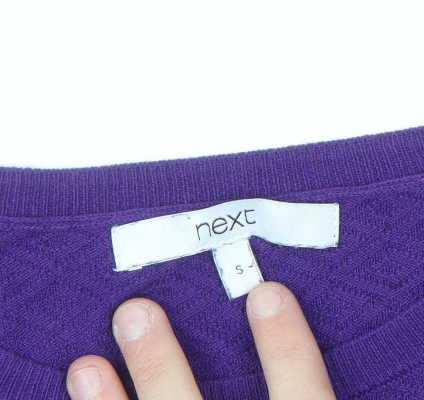 Next Women's Purple Crew Neck Cotton Blend Jumper Size S