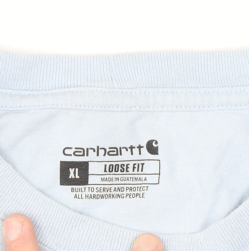 Carhartt Men Blue XL Loose Fit Heavyweight Cotton Crew Neck T-Shirt