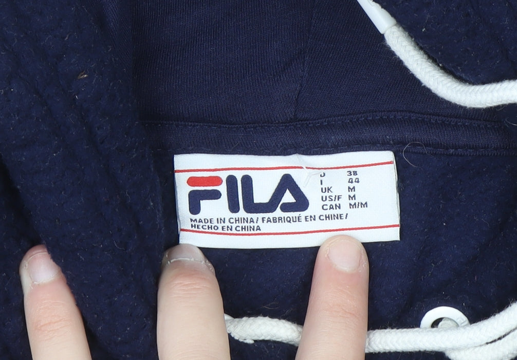 Fila Men's Blue Fleece Pullover Hoodie Size M Logo Sportswear