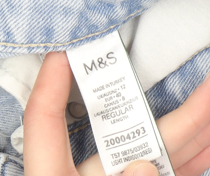 Marks and Spencer Womens Blue Wide-Leg Jeans Size 12