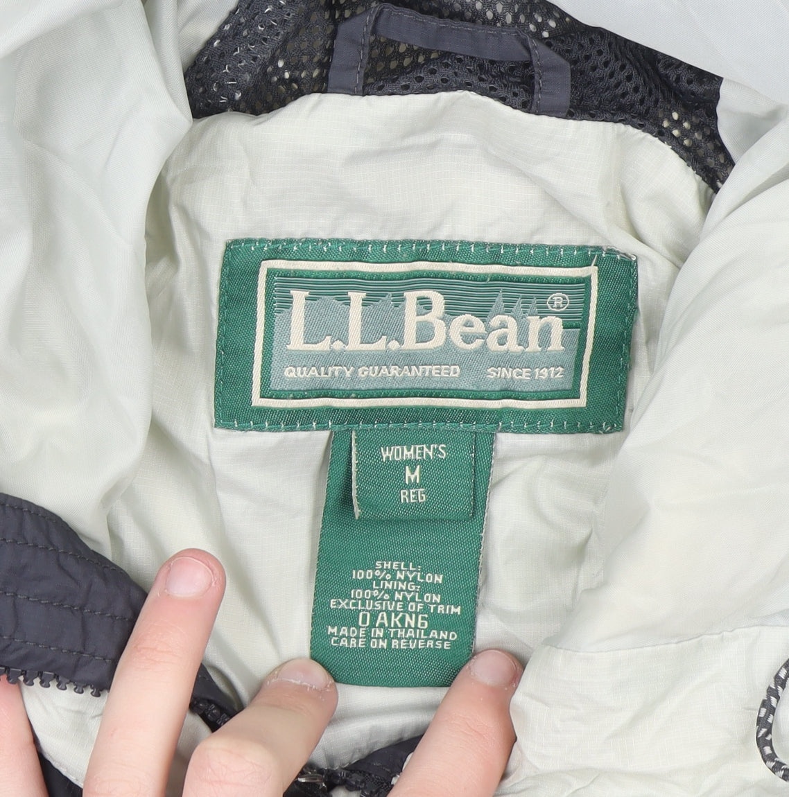L.L.Bean Women’s Grey Long Hooded Waterproof Rain Coat Size M