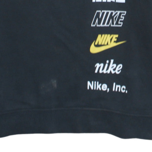 Nike Womens Black XL Sweatshirt Crew Neck Pullover Logo Print