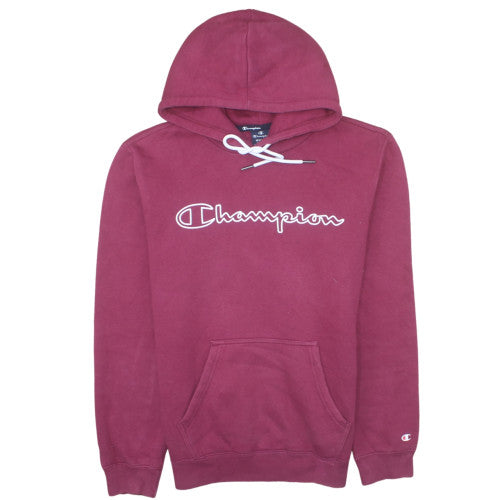 Champion Men's Red Pullover Hoodie Medium Logo Fleece Sweatshirt