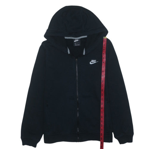 Nike Men's Black L Full Zip Hoodie - Fleece Cotton Blend