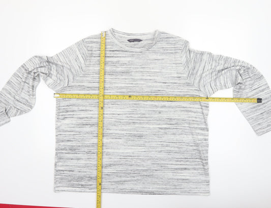 Marks and Spencer Women’s Grey Mix Long Sleeve Jersey Pyjama Top Size 22